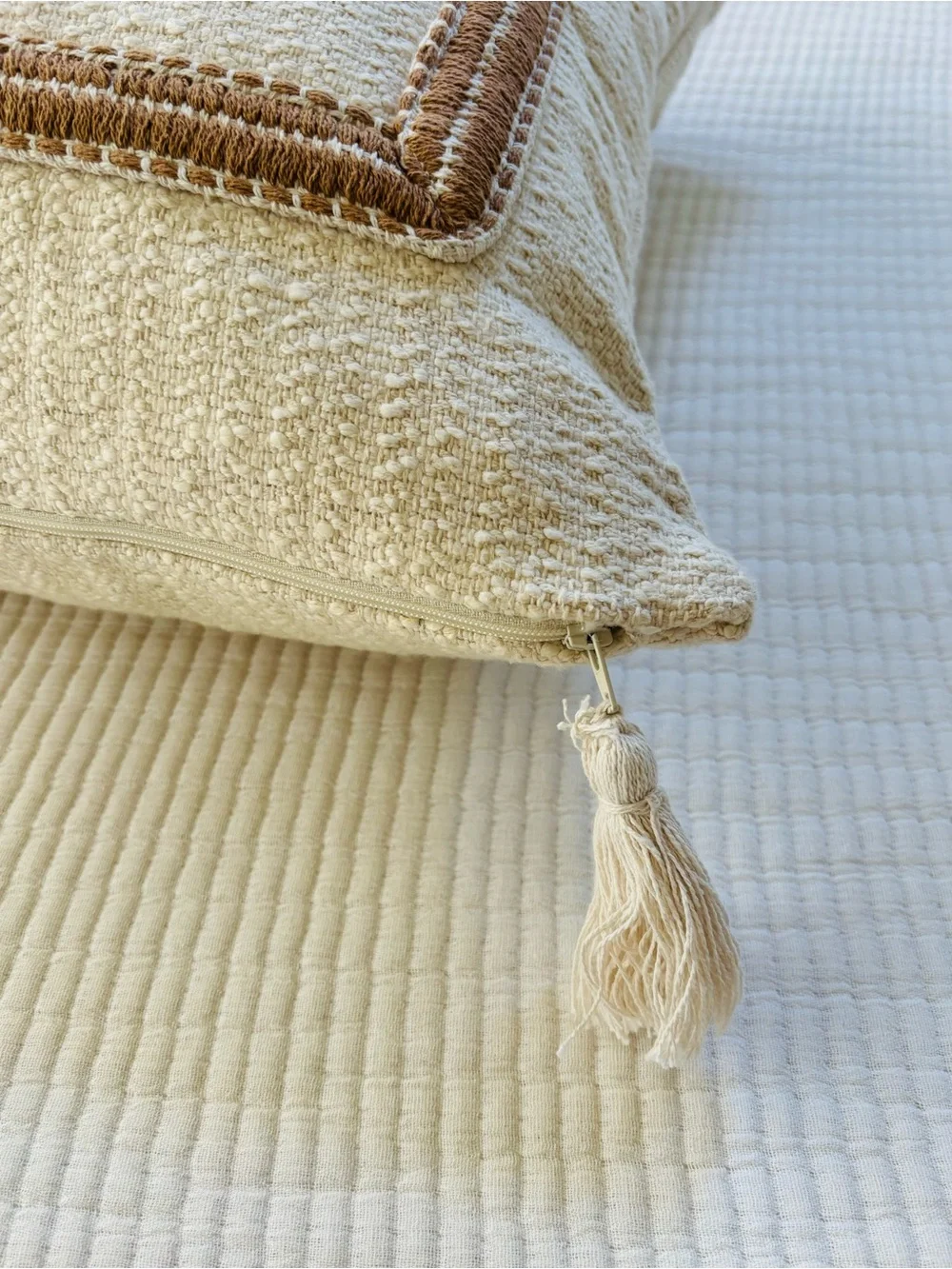 Threshold Designed with Studio McGee Embroidered Frame Square Throw Pillow NWT